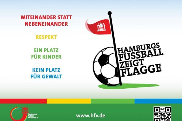 Hamburgs Fußball zeigt Flagge gegen Rassismus und Gewalt
