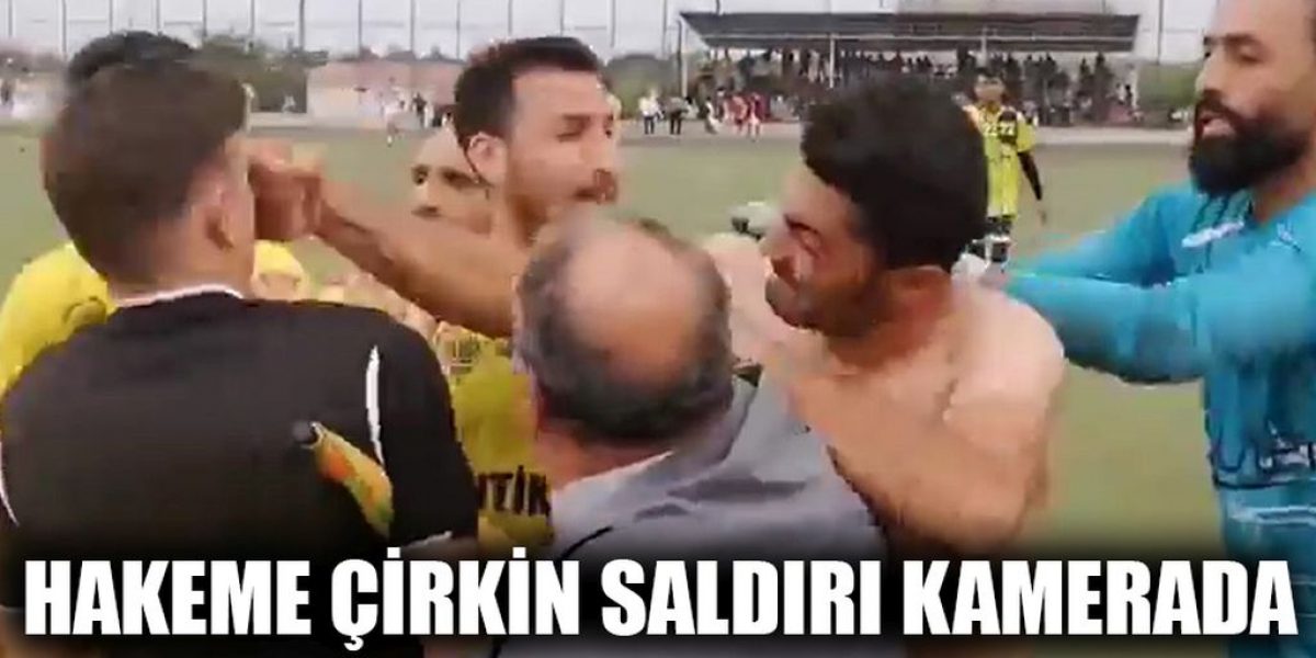 Gaziantep’te futbol maçında oyuncu hakeme yumruk attı