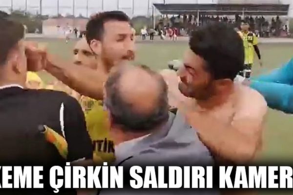 Gaziantep’te futbol maçında oyuncu hakeme yumruk attı