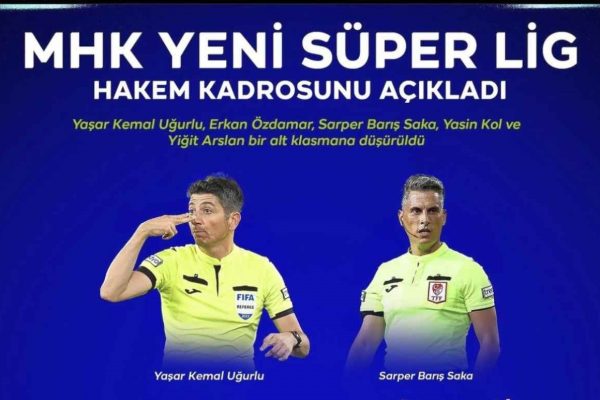 5 hakem alt klasmana düşürüldü