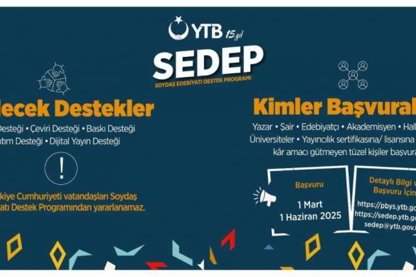Soydaş Edebiyatı Destek Programı (SEDEP) 2025 Yılı Başvuruları Açıldı
