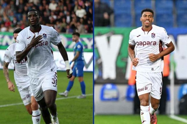 Trabzonspor’u Onuachu ve Augusto golleriyle taşıyor