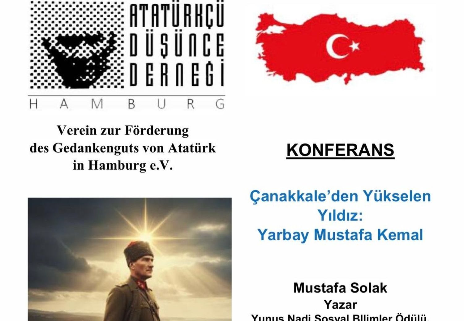 Hamburg’da “Çanakkale’den Yükselen Yıldız: Yarbay Mustafa Kemal” Konferansı